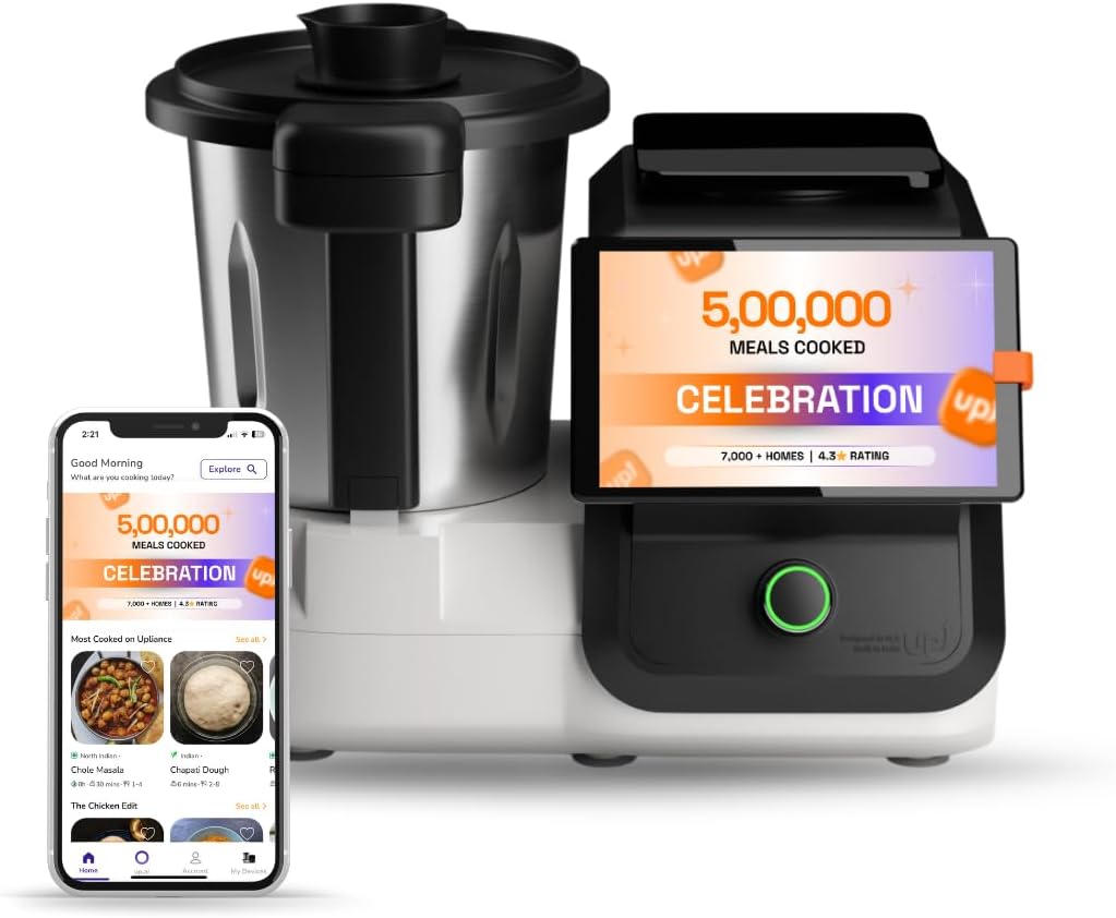 AI Cooking Assistant | 750+ Recipes | AI Powered | 12 Modes | Weighing Scale | App & WiFi | 220-240V | Use with Transformer in USA.