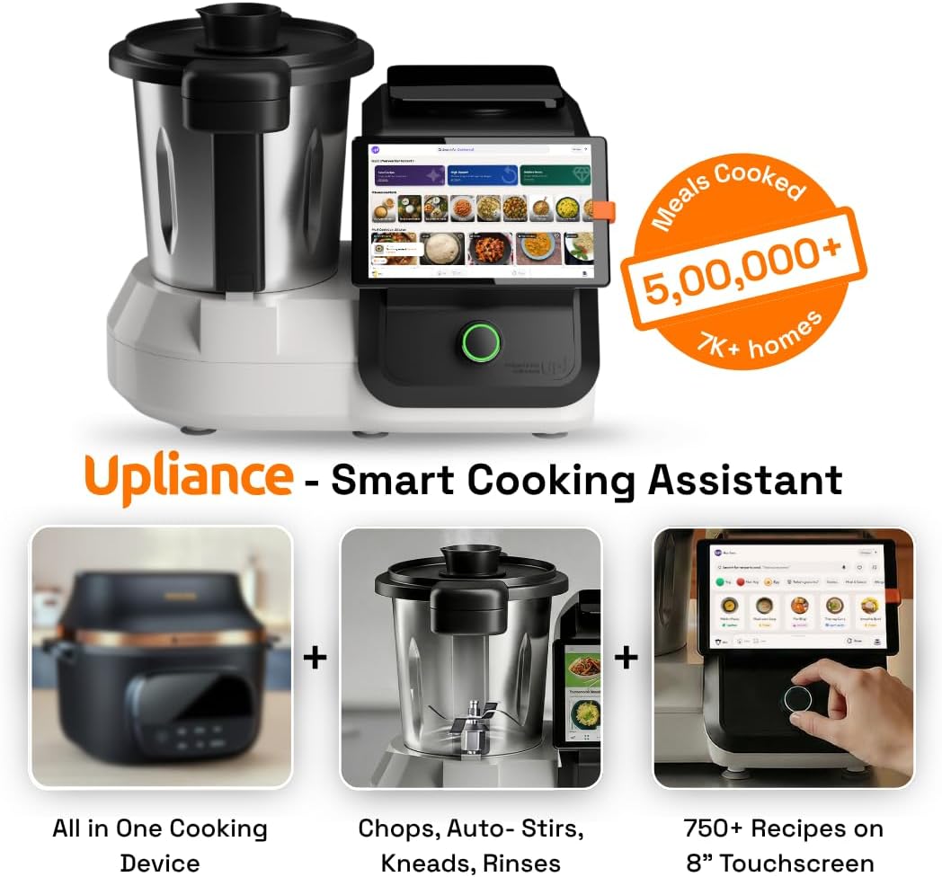 AI Cooking Assistant | 750+ Recipes | AI Powered | 12 Modes | Weighing Scale | App & WiFi | 220-240V | Use with Transformer in USA.