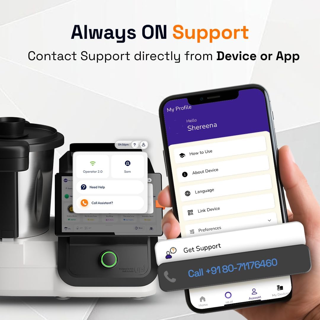 AI Cooking Assistant | 750+ Recipes | AI Powered | 12 Modes | Weighing Scale | App & WiFi | 220-240V | Use with Transformer in USA.