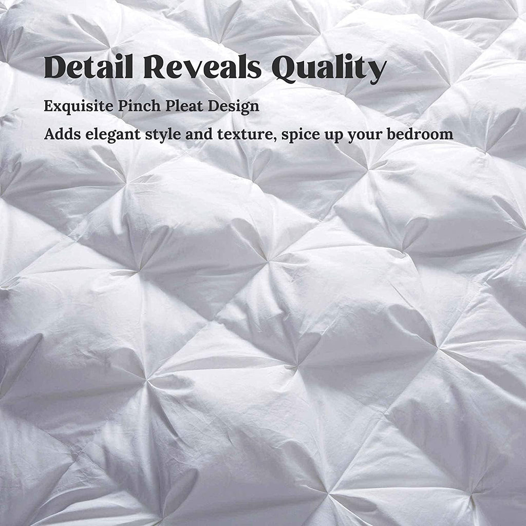 puredown® Goose Down Comforter King Size, 800 Fill Power, 100% Cotton Winter Oversized Down Duvet Insert 700 Thread Count, Heavyweight Cloud Fluffy Pinch Pleat Extra Warmth