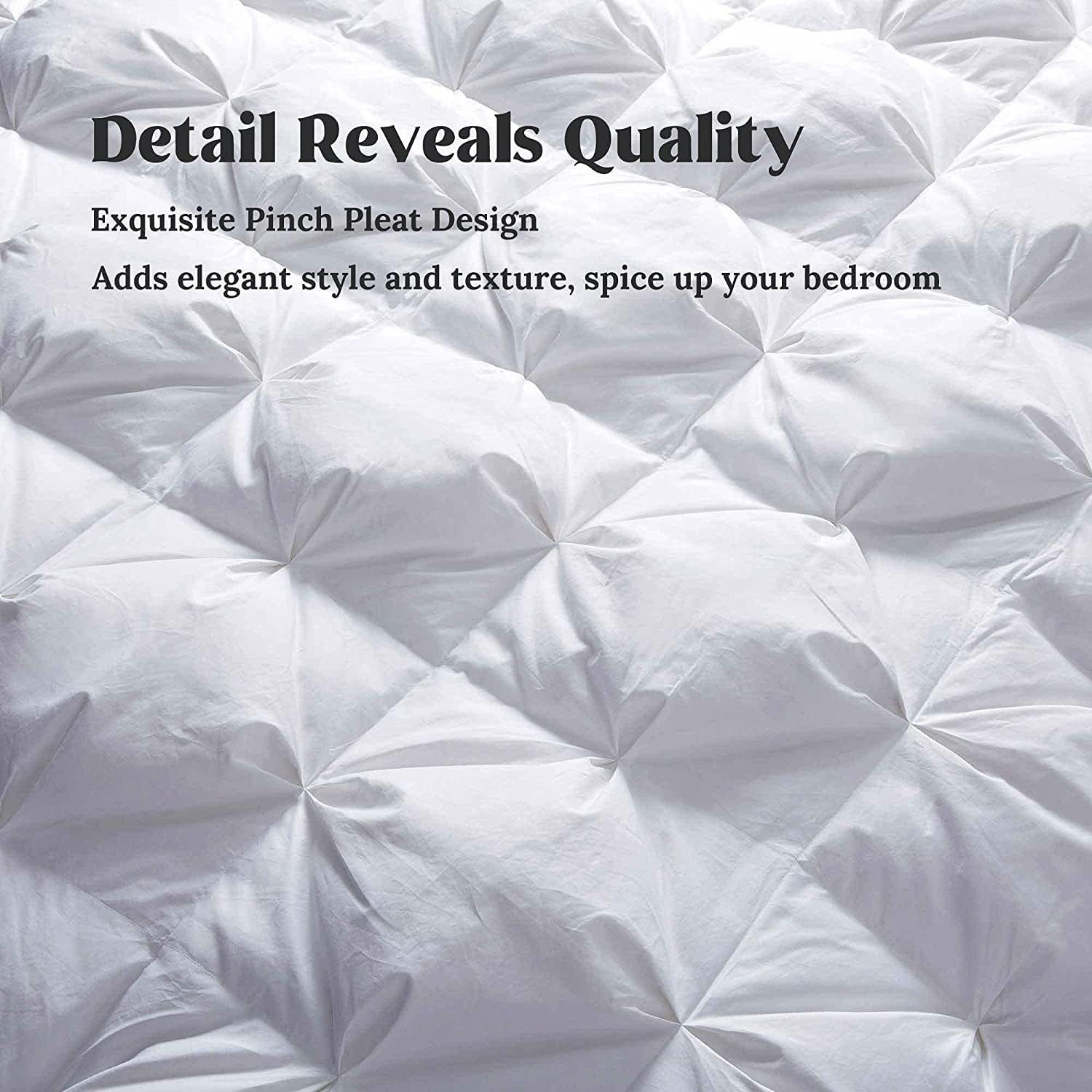 puredown® Goose Down Comforter King Size, 800 Fill Power, 100% Cotton Winter Oversized Down Duvet Insert 700 Thread Count, Heavyweight Cloud Fluffy Pinch Pleat Extra Warmth