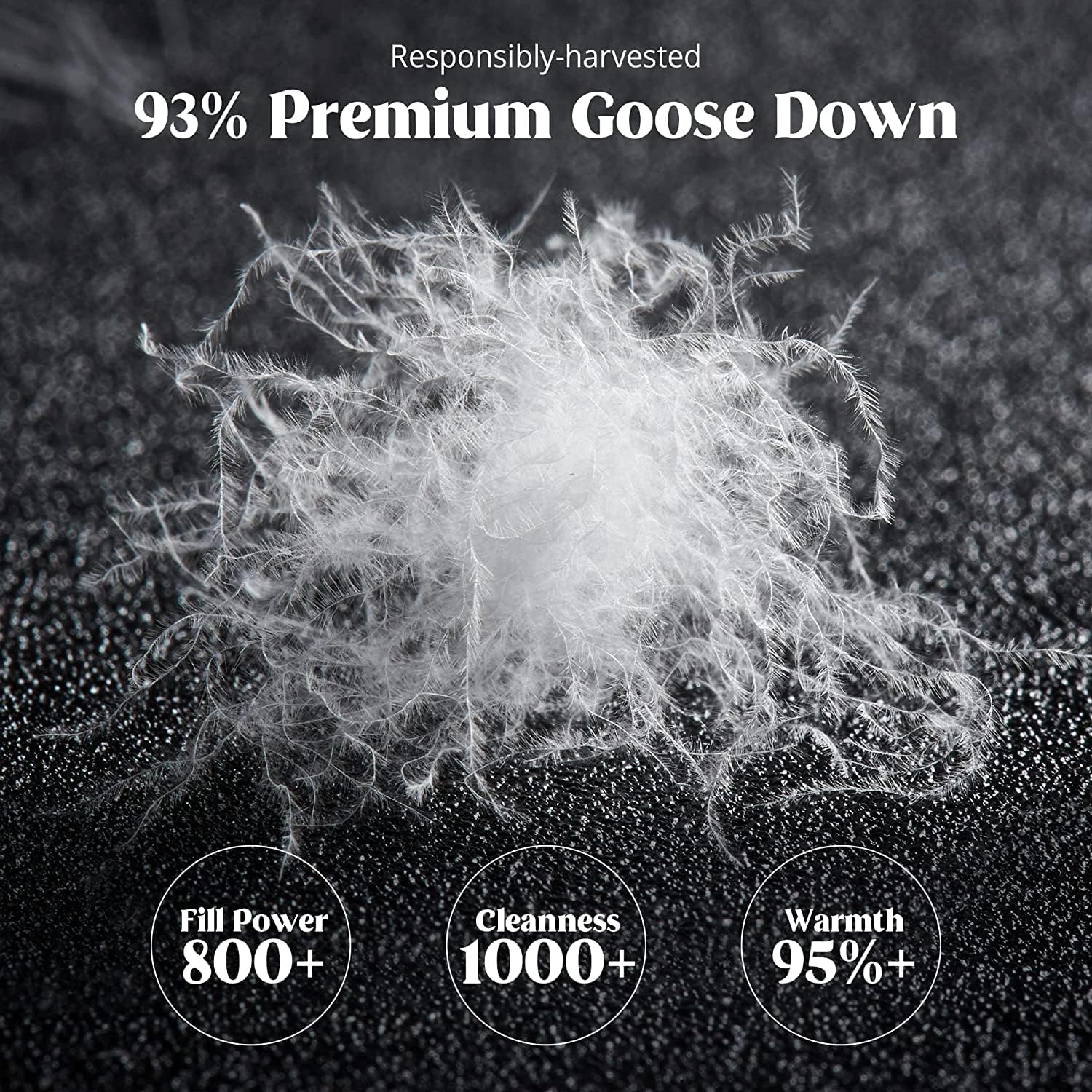 puredown® Goose Down Comforter King Size, 800 Fill Power, 100% Cotton Winter Oversized Down Duvet Insert 700 Thread Count, Heavyweight Cloud Fluffy Pinch Pleat Extra Warmth