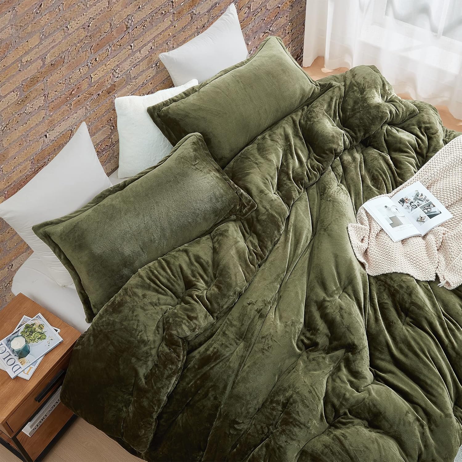 Byourbed Thicker Than Thick - Coma Inducer® Alaskan King Comforter Set - Standard Plush Filling - Winter Moss