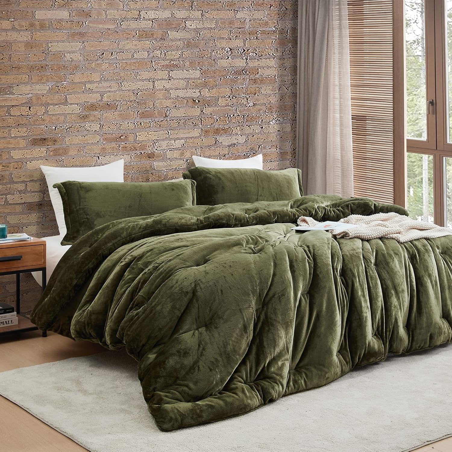 Byourbed Thicker Than Thick - Coma Inducer® Alaskan King Comforter Set - Standard Plush Filling - Winter Moss