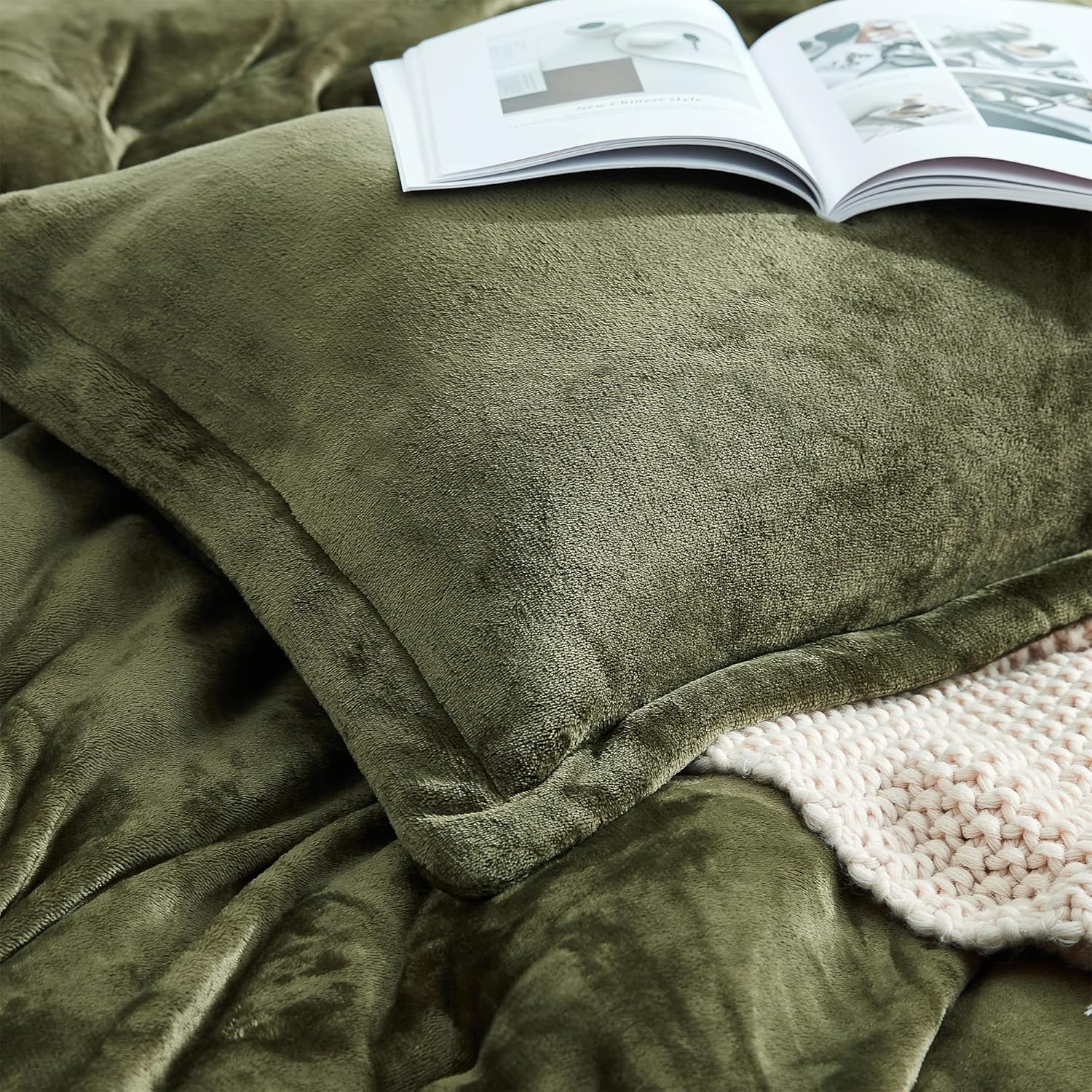 Byourbed Thicker Than Thick - Coma Inducer® Alaskan King Comforter Set - Standard Plush Filling - Winter Moss